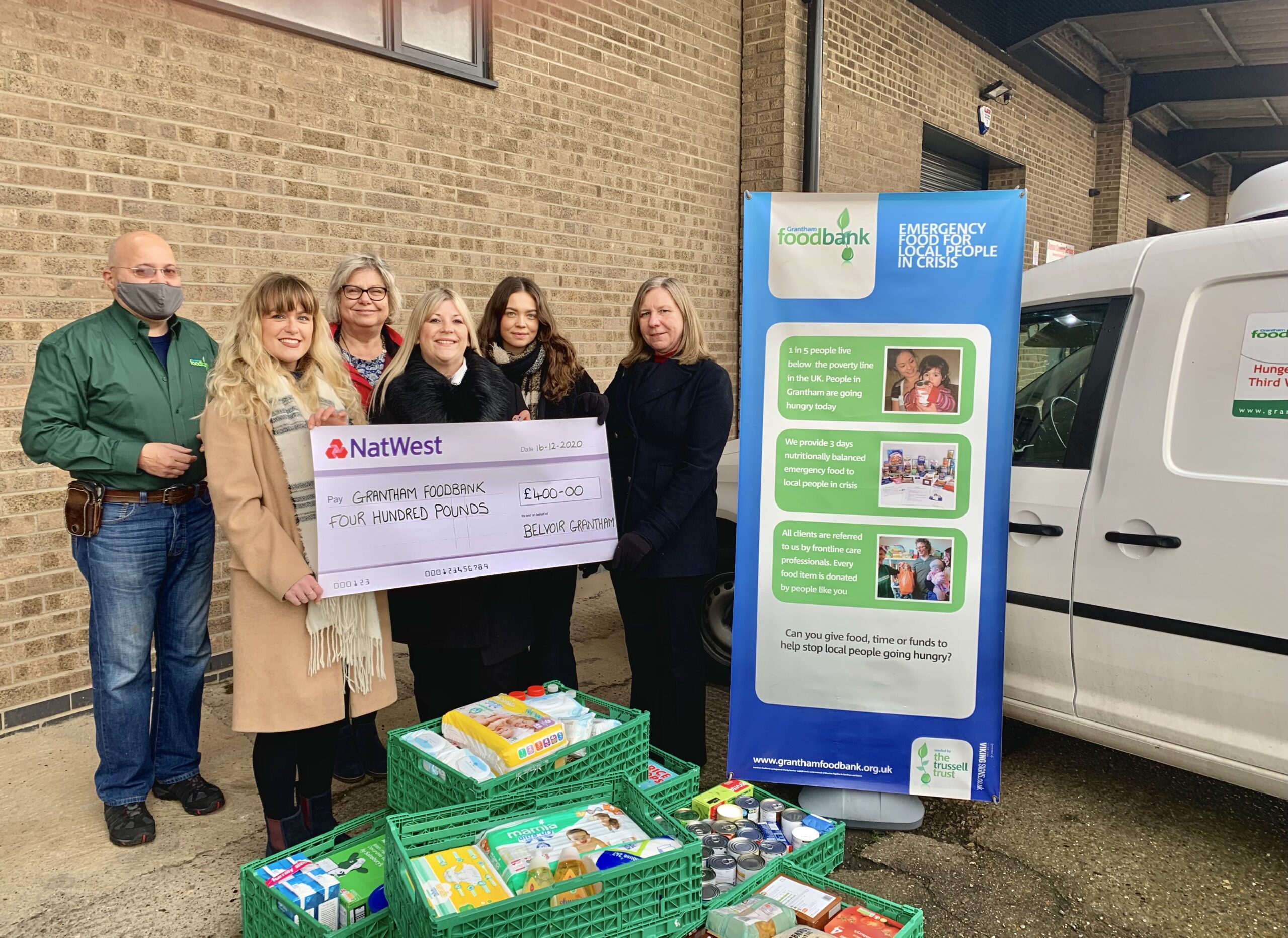 Belvoir Grantham Christmas Donation To Grantham Foodbank Grantham